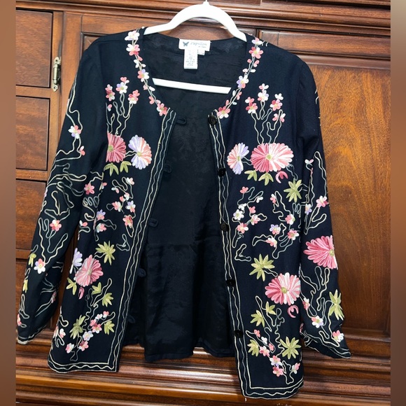 Papillion embroidered cardigan blazer vintage - Picture 4 of 5